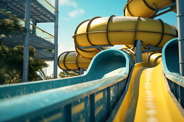 Slides in a water park