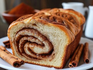 Cinnamon swirl bread, sliced
