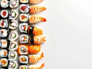 Health food for sushi concept, white background
