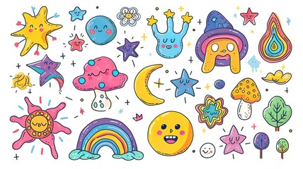 funny and cute characters/characters for stickers. Generated by AI
