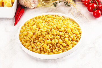 Italian cuisine - dry conchiglie pasta