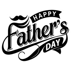 Obraz premium Happy Father's Day silhouette vector art illustration
