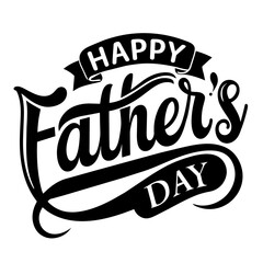 Happy Father's Day silhouette vector art illustration