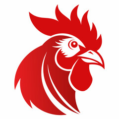 Rooster head logo icon silhouette vector art illustration