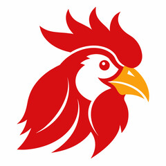 Rooster head logo icon silhouette vector art illustration