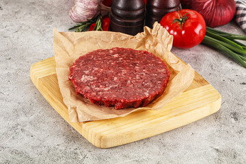 Raw beef burger cutlet minced meat