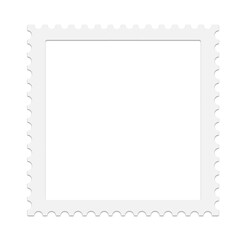 blank postage stamp frame border flat style vector illustration isolated on white and transparent background