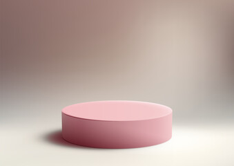 3D realistic soft pink podium with a beige background, Product display, Mockup