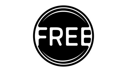 Free Sign, black isolated silhouette