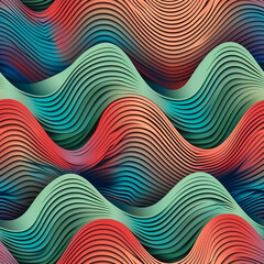 Fototapeta premium Abstract wave pattern in earthy tones, ideal for seamless designs and decoration, providing a modern and dynamic aesthetic with copy space