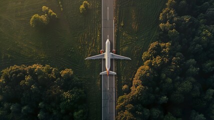 airplane bird's eye view. Generated by AI