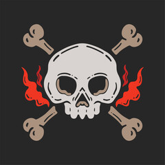 SKULL WITH BURNING FLAME LOGO FOR BRAND AND BADGE TATTO 4