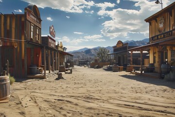 Fototapeta premium Town & village of western backdrop