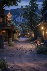 Town & village of western  backdrop