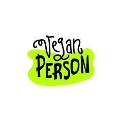 Vegan person hand drawn lettering