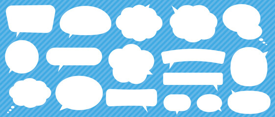 吹き出し　シンプル　白　ベクターセット