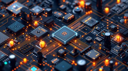 An infographicstyle image explaining how semiconductors work, using clear diagrams, icons, and annotations