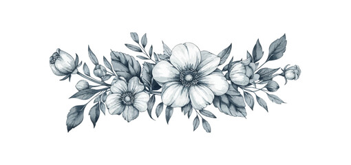 Flowers in the style of watercolor art. Luxurious floral elements. vector simple