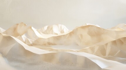 Tranquil Desert Landscape in Warm Tones with Sand Dunes and Soft Sunlight, Photorealistic Background