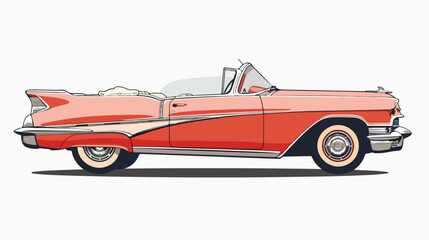 Vintage Classic Convertible Car Clipart EPS vector style