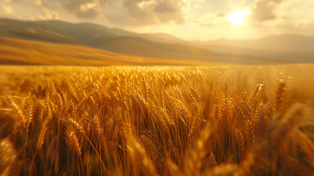 Golden wheat in the bountiful Fields of Anemoi, surrounded by the four winds and nature's whispers.