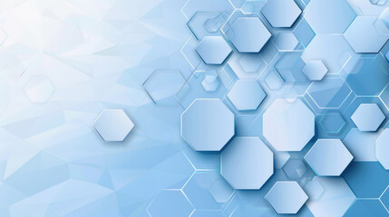 Bright white and blue hexagon pattern for calming medical concept.