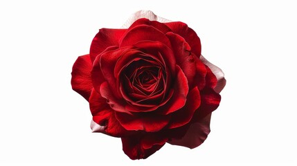 Red Rose Typography Art - Symbol of Love and Intensity in Dramatic Close-up on White Background