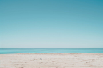 Sunny Beach with Blue Sky and Ocean View