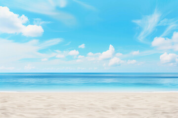 Sunny Beach with Blue Sky and Ocean View