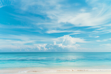 Fototapeta premium Sunny Beach with Blue Sky and Ocean View