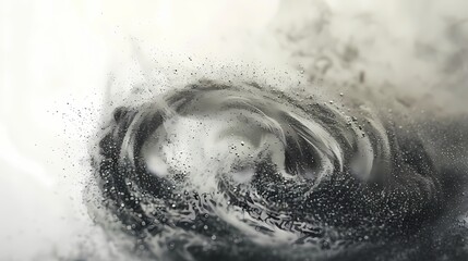 A swirl of particles in an abstract background, with a vignette effect and a dark atmosphere,...