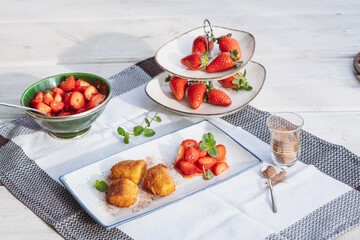 Erdbeeren Dessert Schritt für Schritt Herstellung 
