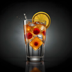 Glass of soft drink cocktail soda refreshmen