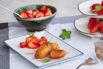 Erdbeeren Dessert Schritt für Schritt Herstellung 