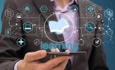 E-learning Online Education Training Webinar Seminar Personal Development and Professional growth.