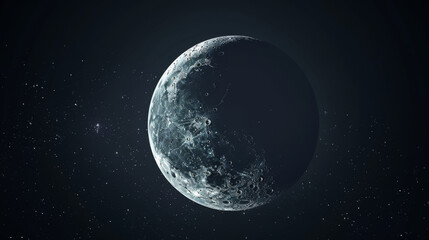 Crescent Moon on black background 