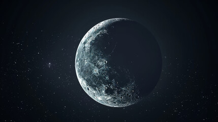 Fototapeta premium Crescent Moon on black background 