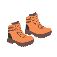 Boots, hiking shoes, brown. Hiking shoes vector illustration, eps 10, shoes icon, logo