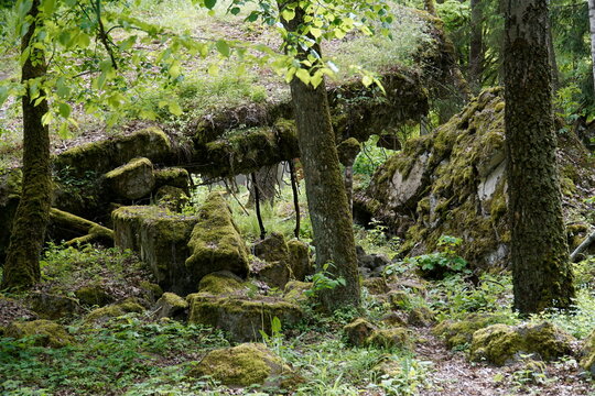 Ruins of a bunker in Wolf's Liar - Gierloz, Poland