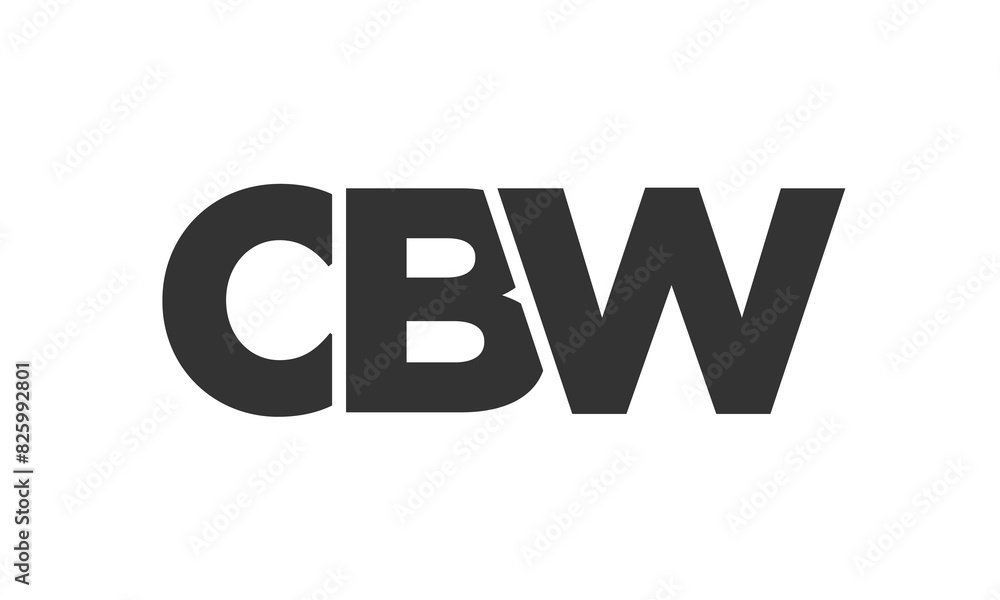 Poster cbw logo design template with strong and modern bold text. initial based vector logotype featuring s