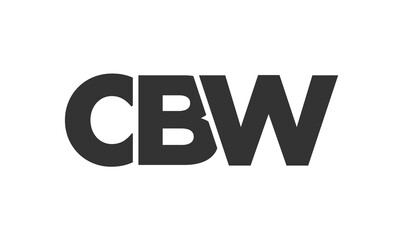 CBW logo design template with strong and modern bold text. Initial based vector logotype featuring simple and minimal typography. Trendy company identity.