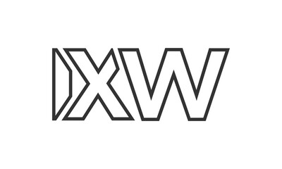 IXW logo design template with strong and modern bold text. Initial based vector logotype featuring simple and minimal typography. Trendy company identity.