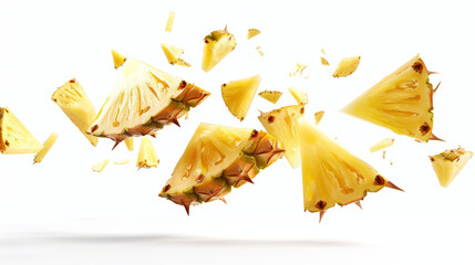 Naklejka premium Falling Pineapple slice