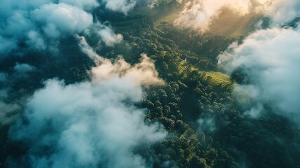 huge clouds seen from a bird's eye view. Generated by AI