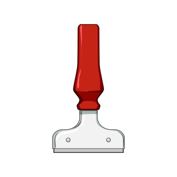 red handled scraper tool isolated clip art preview