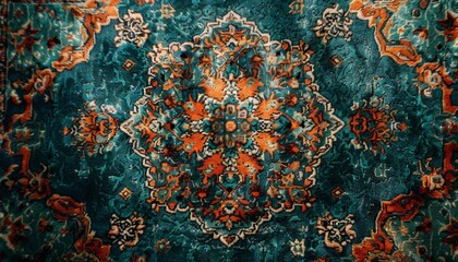 Old persian carpet texture, abstract ornament. Traditional rug