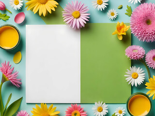 Obraz premium frame with flowers
