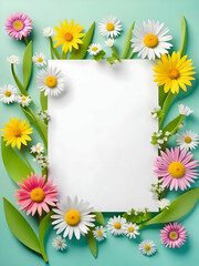 Obraz premium frame with flowers