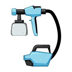 gun paint sprayer cartoon. er drip, logo body, car auto gun paint sprayer sign. isolated symbol vector illustration