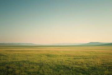 Fototapeta premium Flat plains with minimal vegetation and a focus on texture and color gradients 